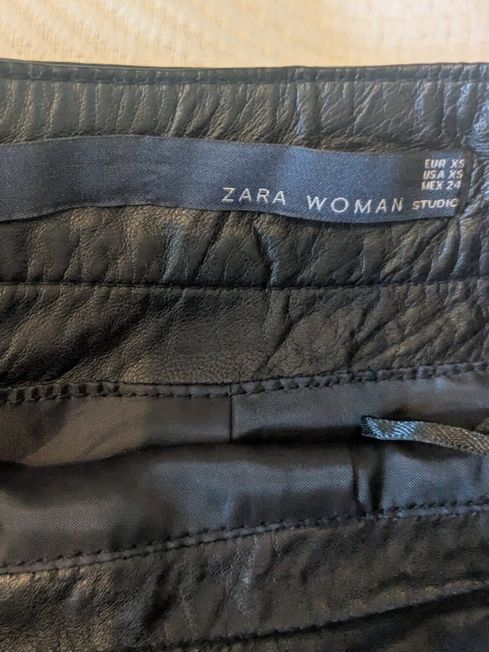 Zara Studio Sheep Leather Studded Ruffle Hem Skirt – XS - Picture 2 of 2
